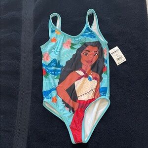 Disney Moana Kids One Piece Swimsuit - Aqua nwt